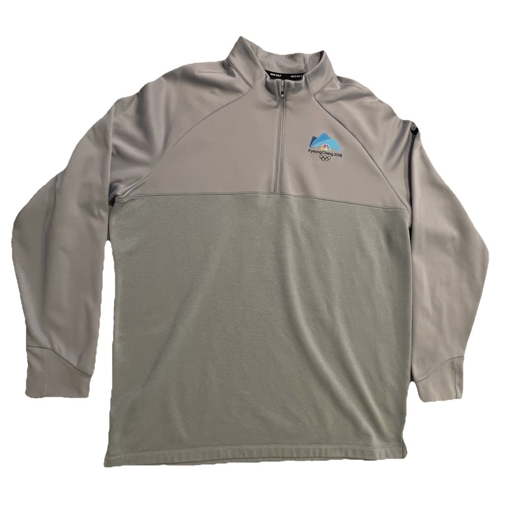 Nike Olympic 2018 Channel 1/4 Zip Pullover Mens XL Gray NBC Sports Dri-FIT